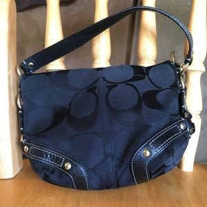 COACH BLACK MINI PURSE WITH GOLD HARDWARE